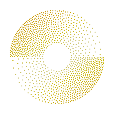 The Ojas Advantage motif Circular pattern made of small yellow dots, featuring a central hollow area.